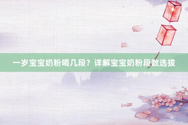 一岁宝宝奶粉喝几段？详解宝宝奶粉段数选拔